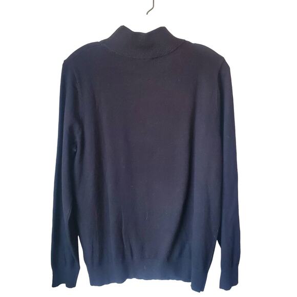 Victoria Harbour Christmas Santa Snowflake Sequin Sweater Womens Large Black - Picture 2 of 4